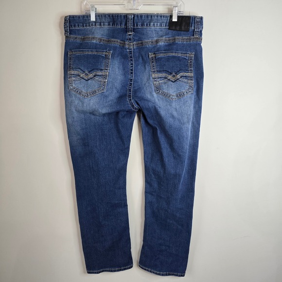 Seven7 Premium Denim Co. Mens Straight Leg Blue Jeans W38 L30 - Picture 2 of 8